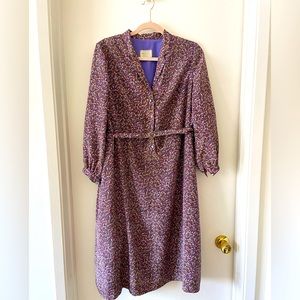 Vintage 1960s pink/purple dress with matching belt